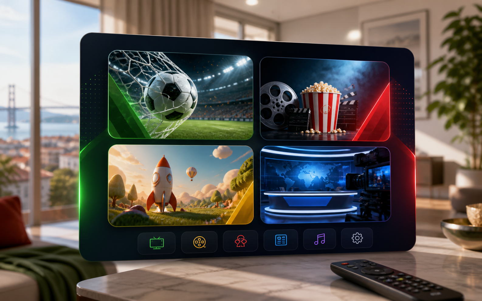 Categorias de canais IPTV Portugal para famílias portuguesas